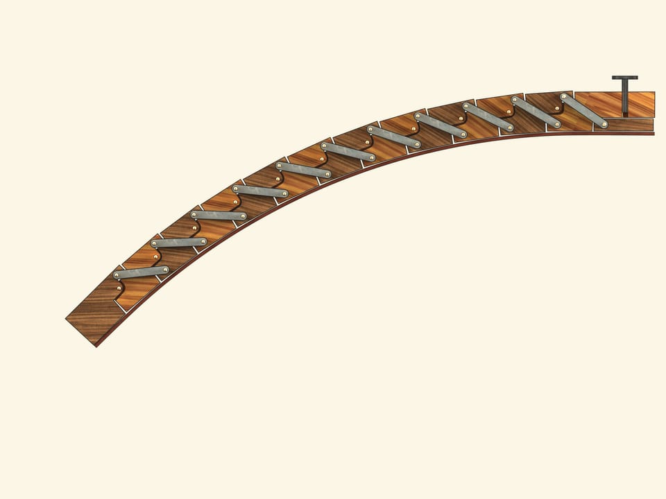 Mechanisms by P. L. Tchebyshev — Adjustable arc curve ruler — Reconstruction