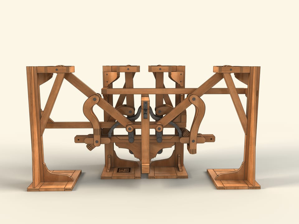 Mechanisms by P. L. Tchebyshev — Plantigrade machine — Reconstruction