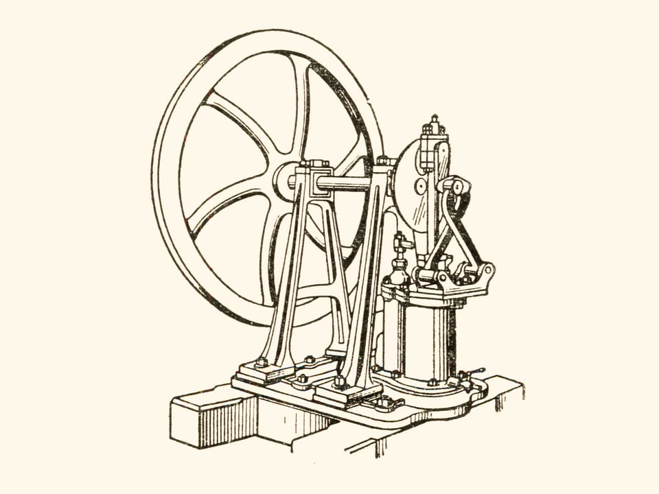Mechanisms by P. L. Tchebyshev — Steam engine — Model by Tchebyshev (reproduction)